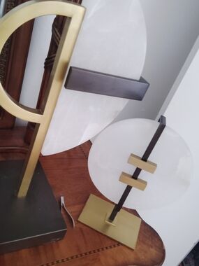 ARTERIORS Gold and White Disc Sculpture Pair